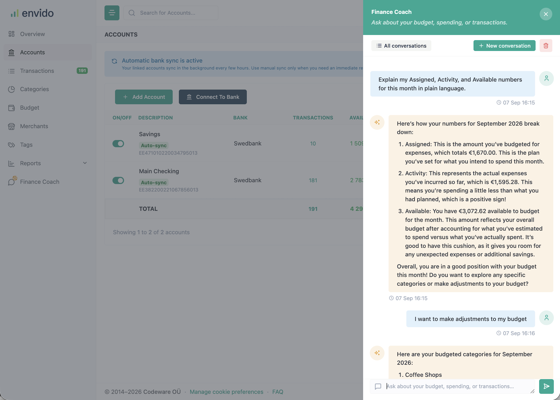 Chat with your AI financial coach